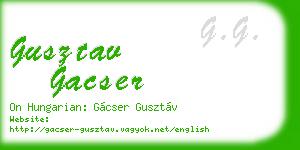 gusztav gacser business card