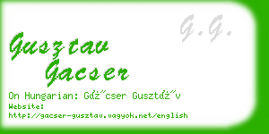 gusztav gacser business card